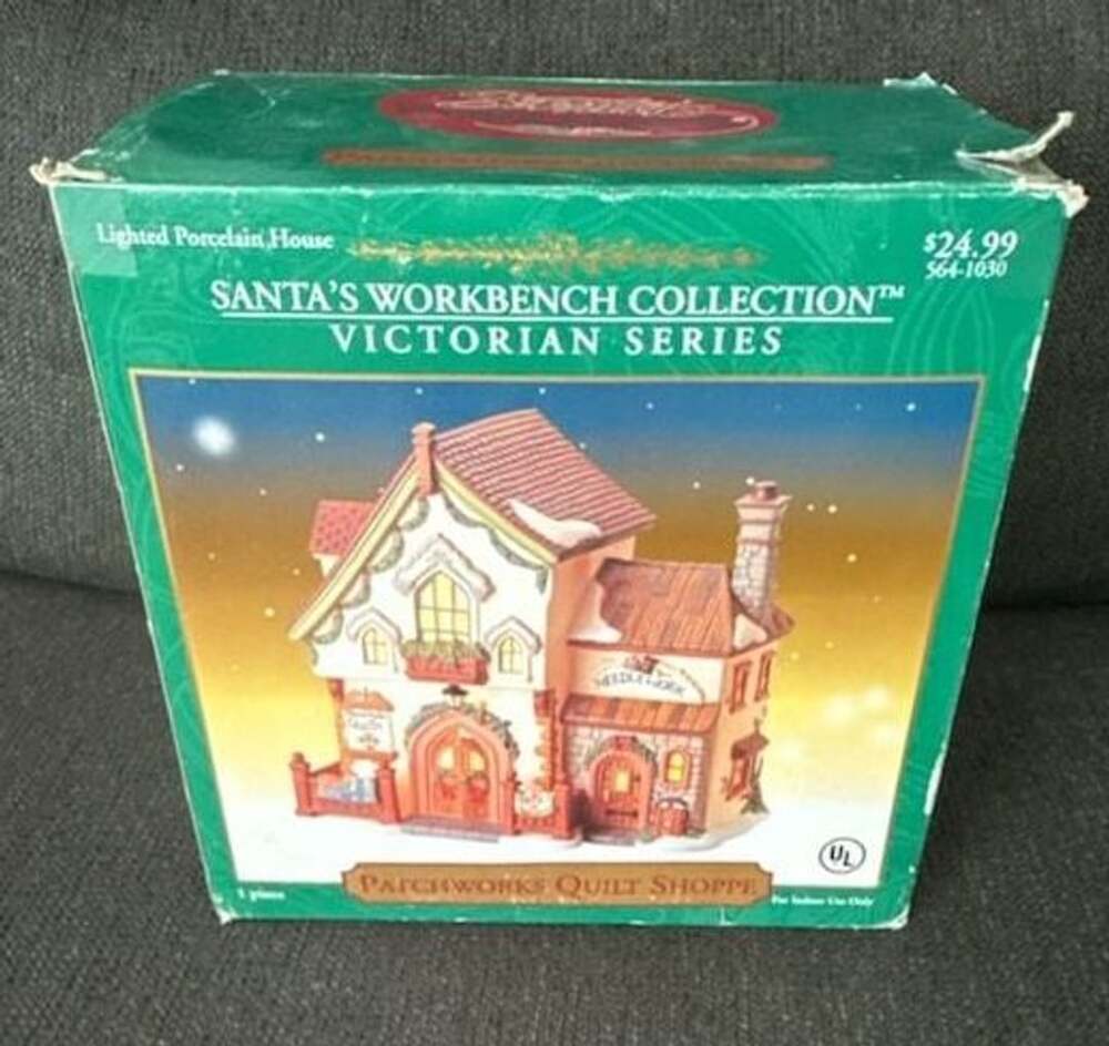 Santa's Workbench Collection Victorian Series Patchworks Quilt Shoppe Lighted Po